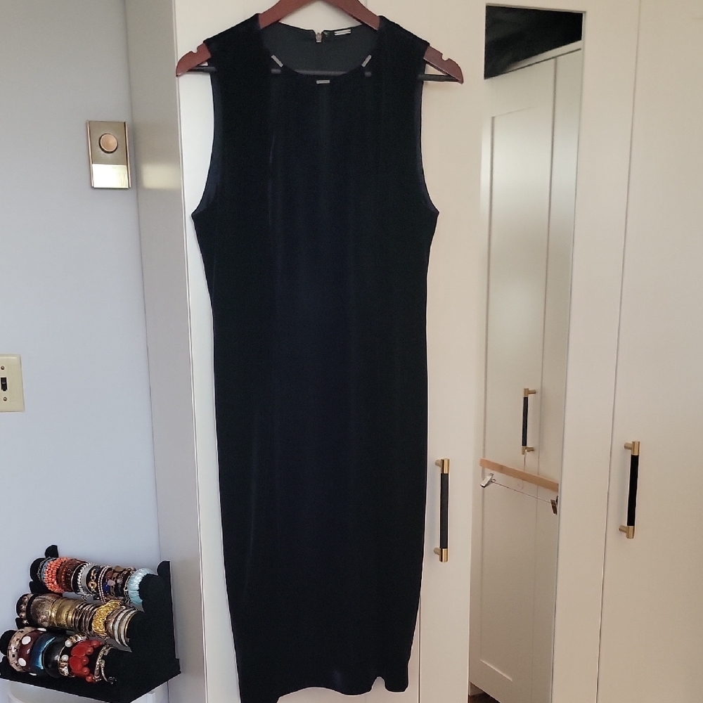 Purple Velvet Sleeveless Sheath Midi Dress for Cocktail